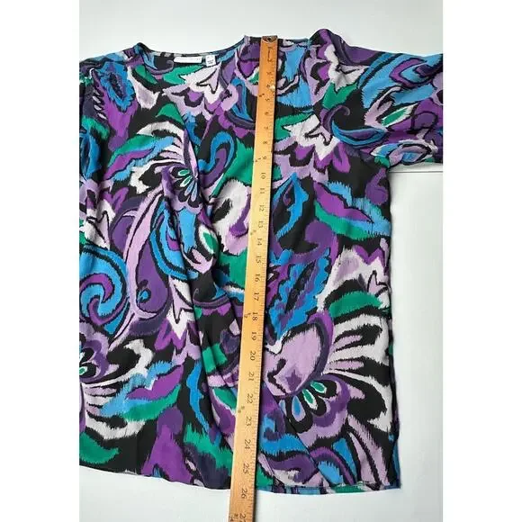 Susan Graver Top Womens Extra Large Purple Long Sleeve Layered Blouse Office - Picture 12 of 14